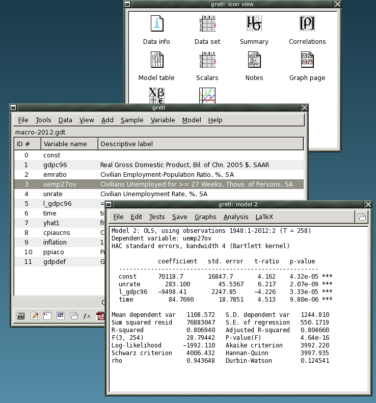 gretl screenshot